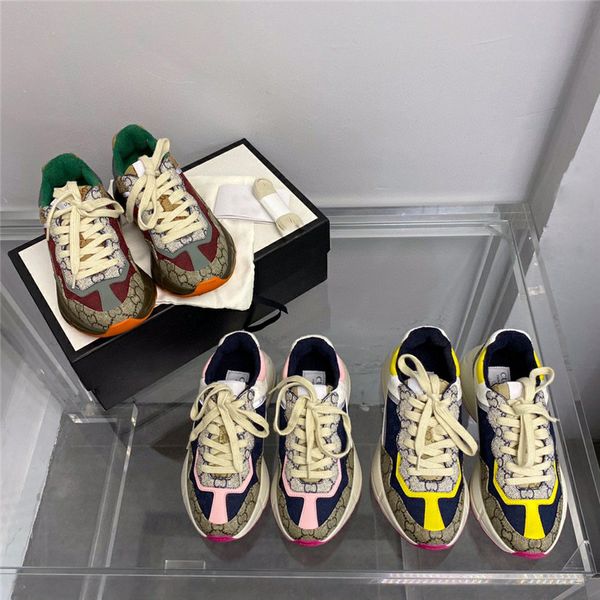 

high version g daddy shoes sneaker women's new color-blocking old flower color thick bottom increased couple casual sports shoes men si, Black