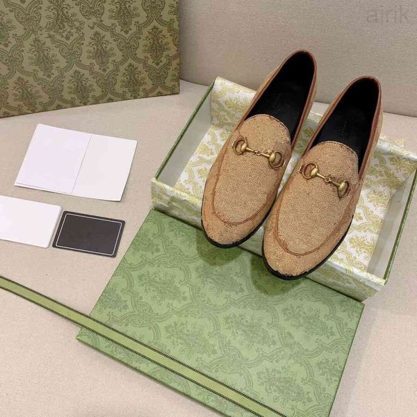 

classic women flat dress shoes cowhide metal buckle lady leather casual shoe mules princetown men printed trample lazy slides, Black