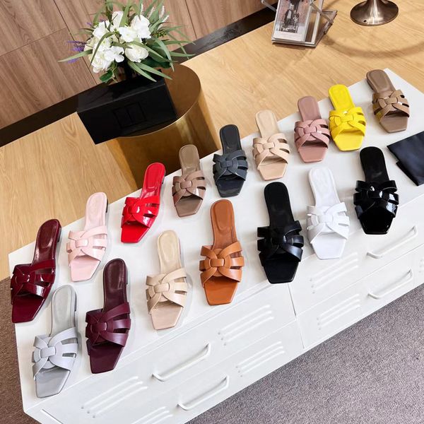 

2022 new luxury women designer sandals genuine leather flip flops slippers foothold ladies sandals rubber flat shoes babouche party wedding, Black