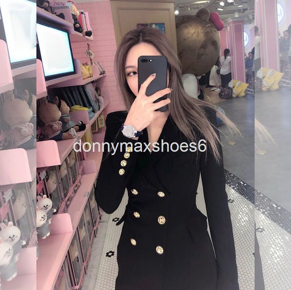 

casual dresses zhou yangqing's small suit dress coat women's british style waist closing slim hip wrap skirt, Black;gray