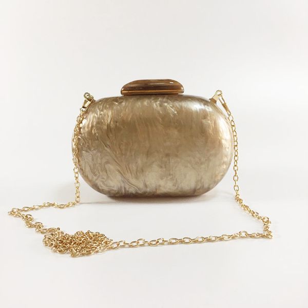

oval acrylic evening bag european and american fashion solid color pearl clutch bags shoulder box handbag