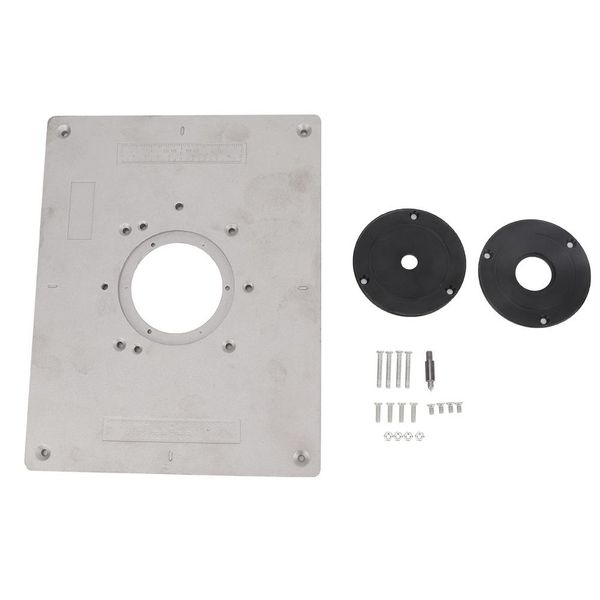 

aluminum alloy router table insert plate with rings and screws for woodworking