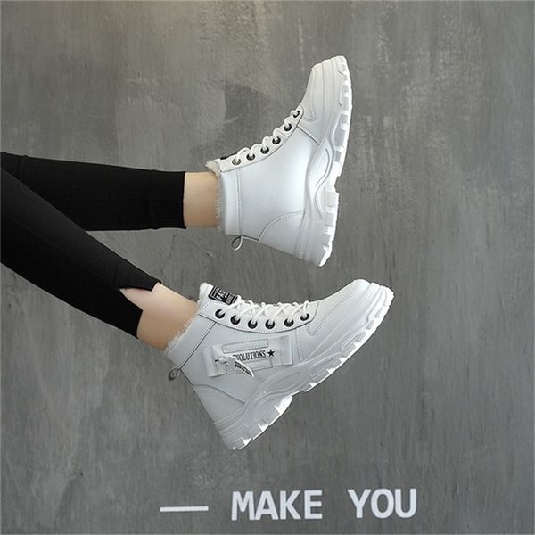 

women winter boots new fashion style highshoes casual waterproof warm woman female white black 201029