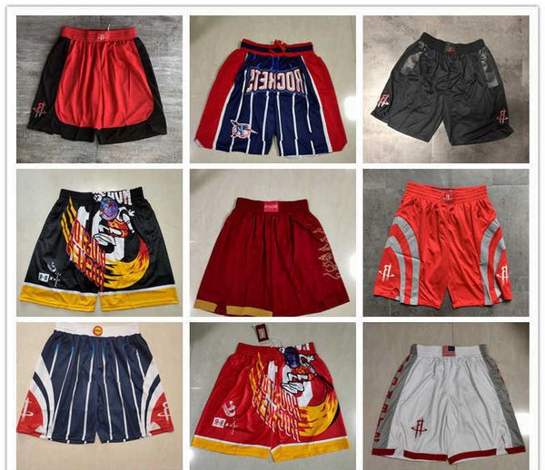 

houston''rockets''men throwback basketball shorts pocket white, Black