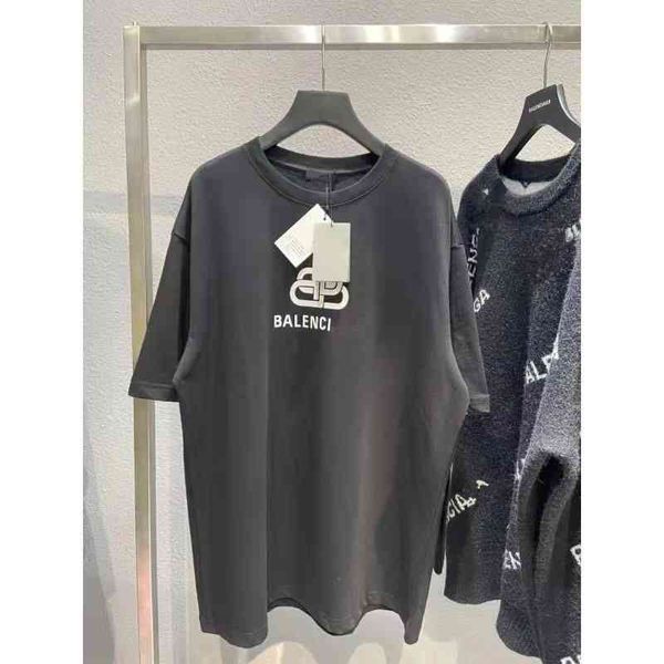 

2022 designer bal t shirt 22 high profile paris tower summer lock print short sleeves t men and women used loose off shoulder couple half, White;black