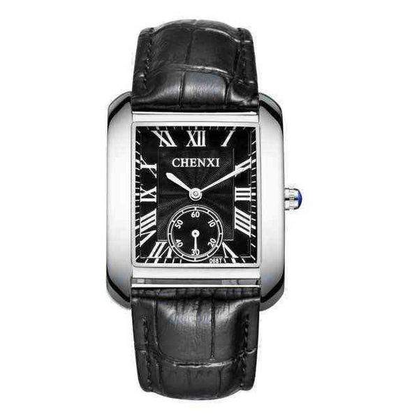 

luxury formal watch santos classic wrist watches tank watch mechanical chenxi same quartz business leisure student personality men's me, Slivery;golden