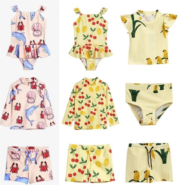 Kids Swimwear Summer Baby Girls Bikini Sun Parrot Costume da bagno Bambini Vestiti per bambini Boys Swim Beach Shorts Tuta da bagno Swimming One 220425