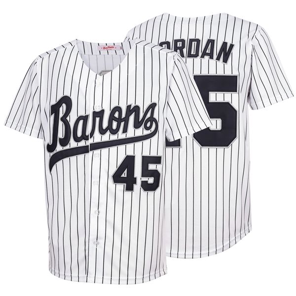 

men's birmingham barons 45 goat retro baseball jersey stitched white black, Blue;black