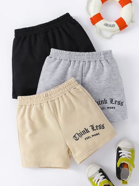 

baby 3pcs letter graphic shorts she02, Black