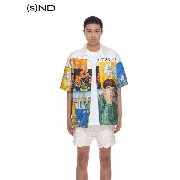 

designer shirts designer brand]snd [casablanca ss22 print shirt men's, White;black