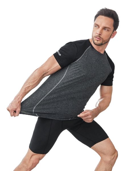 

men reflective taped colorblock raglan sleeve sports tee j5nj#, White;black