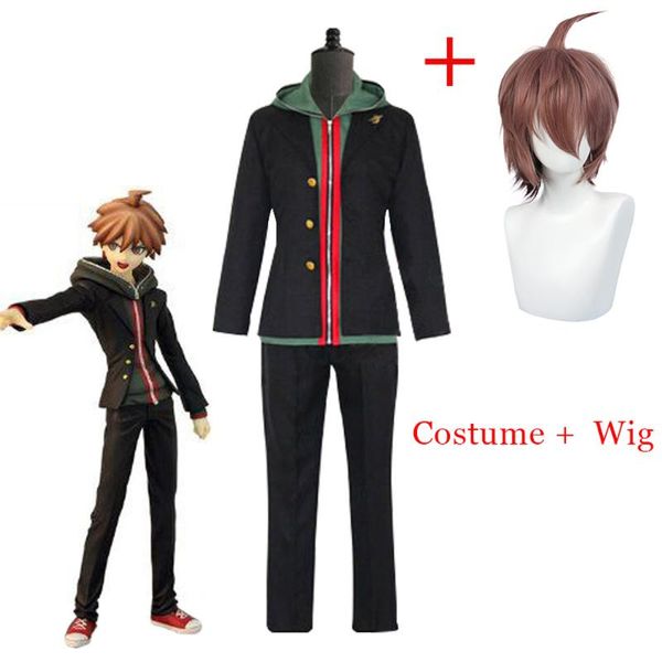 Erkeklerin Trailtsits Anime Dingnronpa Ding Ronpa Makoto Naegi Ceket Cosplay Costume Cadılar Bayramı Karnaval Üniforma ve Peruklar Özelleştirilmiş Boyut Kabul