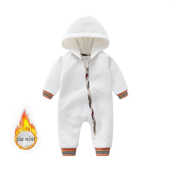 

retail baby plus velvet thicken cotton hoodie romper newborn long sleeve christmas 0-24m rompers toddle infant bodysuit children o2773, Blue