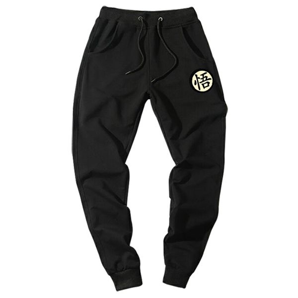 Sıradan komik baskı erkek pantolon pamuk sonbahar kış gri erkekler joggers eşofmanları artı beden siyah pantolon 220621
