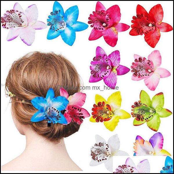 Accessori per capelli Neonati Bambini Maternità Neonate Fiori Forcina 10 colori Piccola fata Barrettes Vento naturale Spiaggia Hea Dhig1