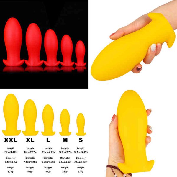 Nxy Anal Toys Egg Plug Soft Huge Butt Adult Sex für Frauen Männer Prostata Massage Big Product Dildos 220505