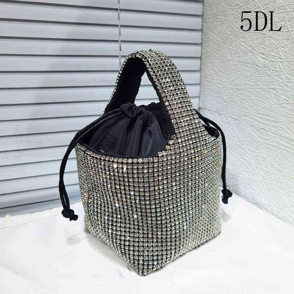 

rhinestone silver bling crystal clutch bucket purse luxury designer purses and handbags for women shoulder evening s 220803