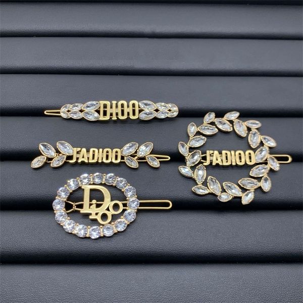 

the new 70% off family hairpin dijia new brass letter horse eye drill edge clip women's fashion headdress hair accessories, Golden;silver