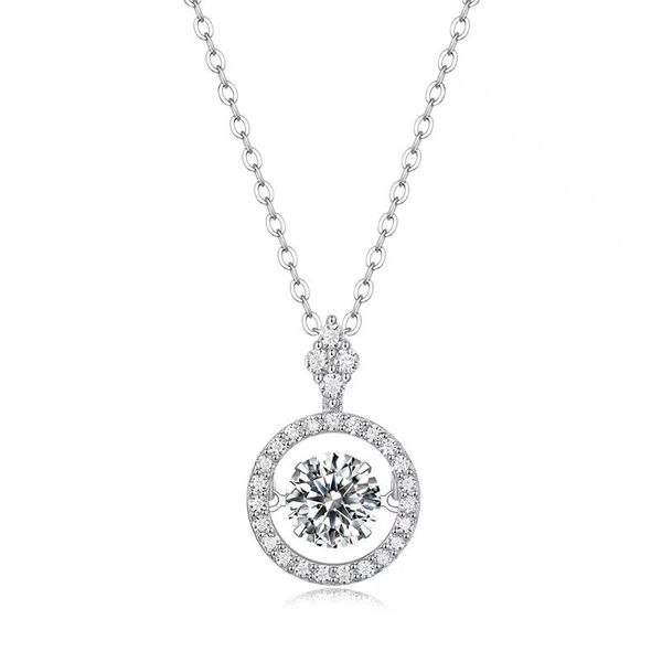 

trendy pendant necklaces 925 sterling silver 1ct d color vvs1 round moissanite necklace women jewelry plated white gold charm penda