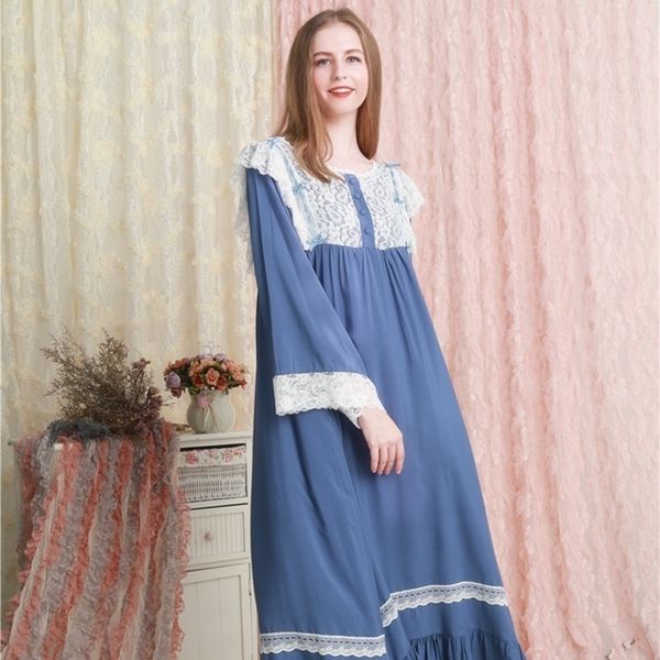 

nightgown cotton nightwear retro romantic sleepwear autumn fall pregnant woman nightgown muslim dress plus size women nighty y200425, Black;red