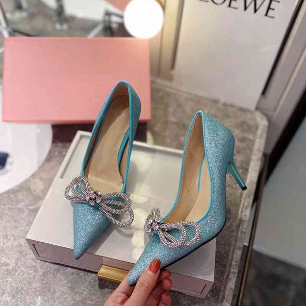 

shoes women's dress pointed and high heels fashion glittering party bow summer shoes series, Black