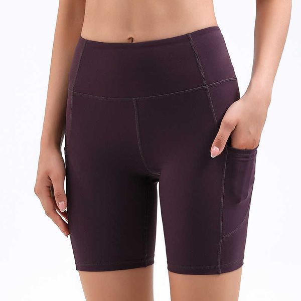 

dry running fitness shorts with pockets high waist hips seamless yoga pants peach equipment health care massage sports dance summer, White;red