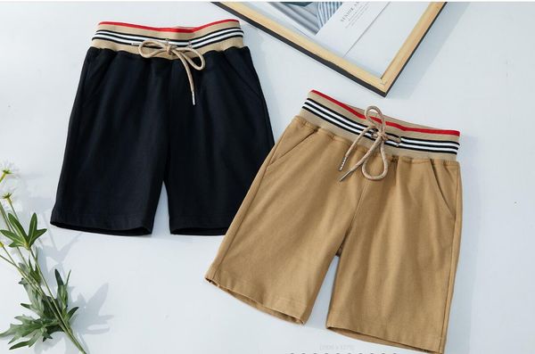 

kids designer trousers boutique clothing boys summer 100% cotton middle pants boy summer short pant u17, Black