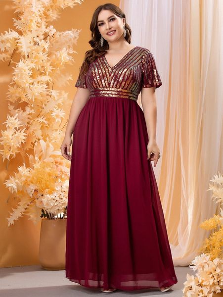 

plus contrast sequin chiffon prom dress e5yj#, Black