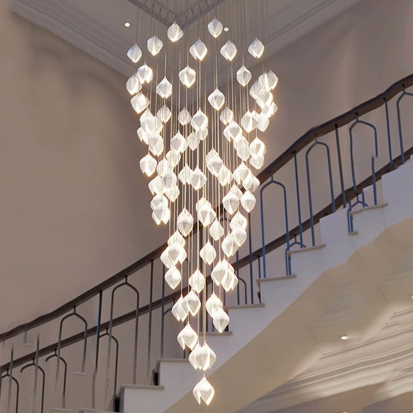 Современная керамика лепестки светодиодные подвесные светильники огни Louther Hotel Lobby Villa Loft Decor гостиная Домашняя лестница подвесного светильника