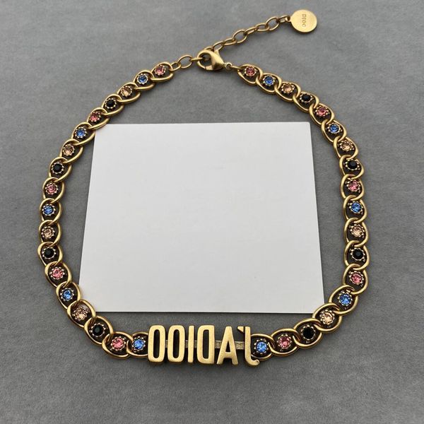 

factory retail and wholesale dijia new color diamond ja letter necklace female d classic clavicle chain jewelry, Silver