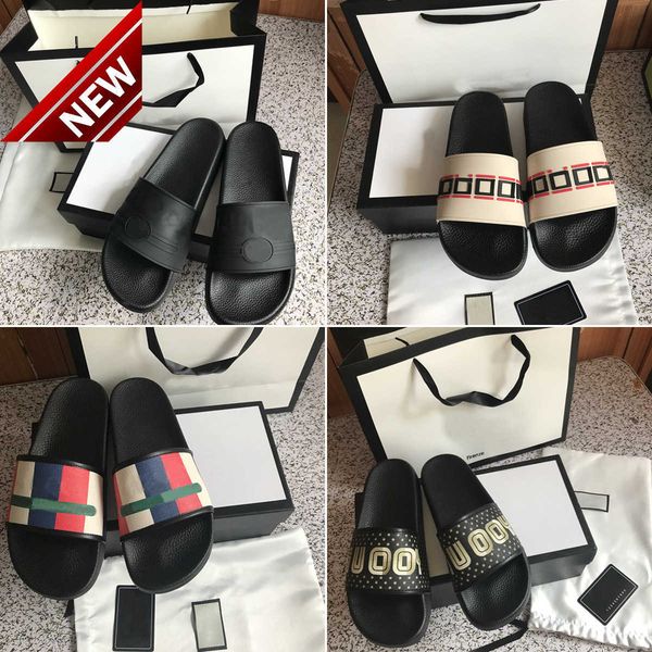 

designer fashion luxury classic men's and women's sandals buckle metal leather flat beach slippers black flip flop