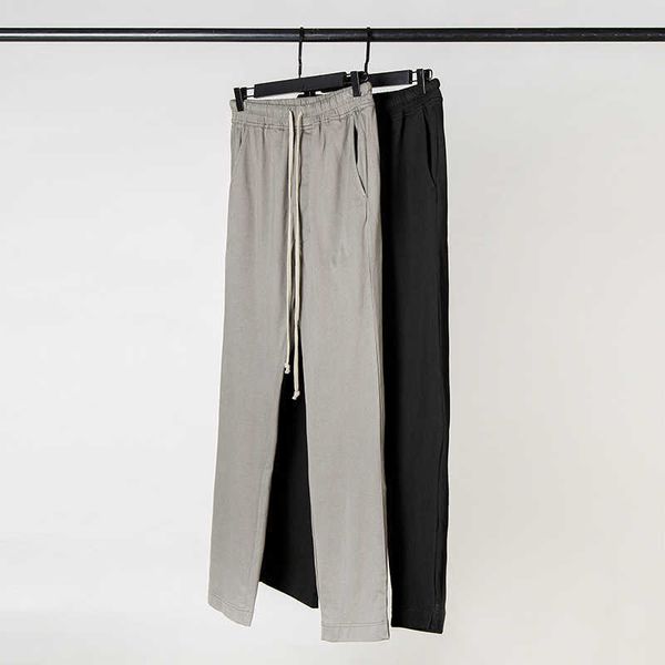 

men's pants ro spring and summer normal thin material pure cotton knitting leisure sports straight tube versatile pants black gray gree