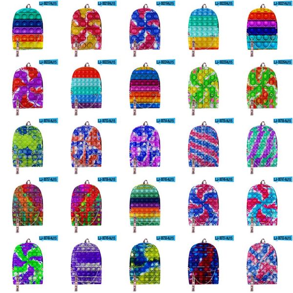 

25 colors backpack anime 3d digital rainbow backpack teenager push bubble printed back to school bookbag290n