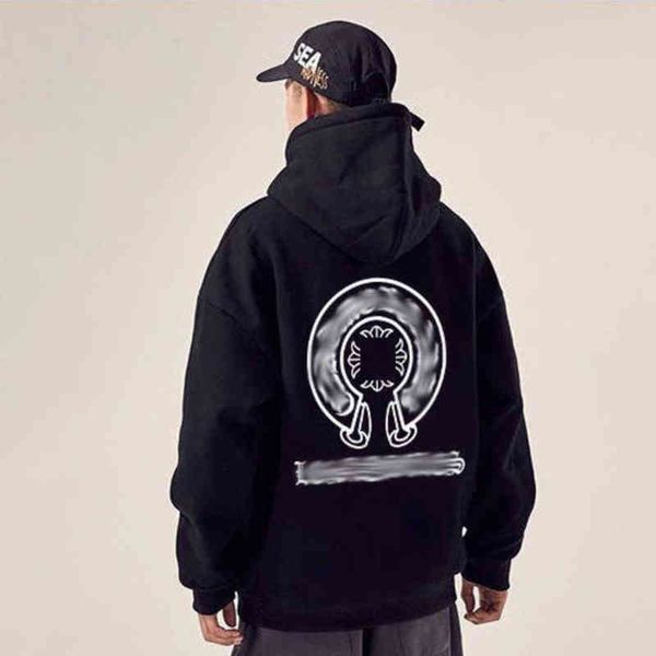 

classic fashion mens sweatshirts designer luxury hoodies ch zipper hooded sweater cross flower pullover sanskrit pattern casual coat women, Black