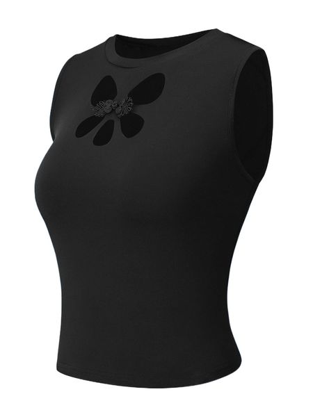 

solid appliques tank v5dm#, White