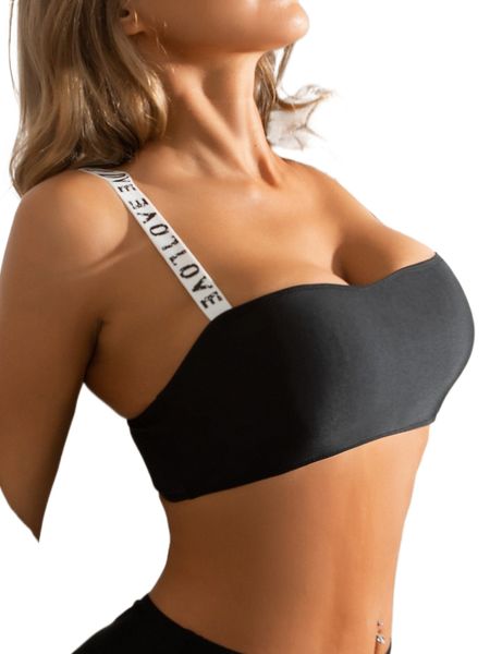 

letter tape bikini 89nu#, White;black