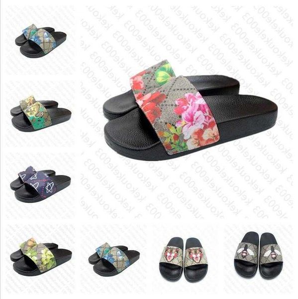 

2021 summer men women slippersflat platform sandals rubber slide floral brocade gear bottoms flip flops striped beach causal flesh, Black