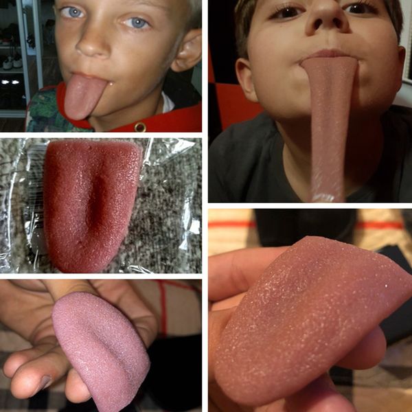 Lustige Streichspielzeuge Fake Through Tongue Witz Streich Tricks Spielzeug für Kinder Erwachsene Halloween Horri 220822