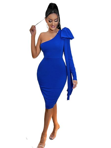 

sxy one shoulder ruffle trim draped straps bodycon dress v3op#, Black;gray