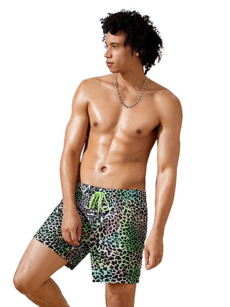 

men drawstring waist allover print tie dye shorts d0nx#, White;black