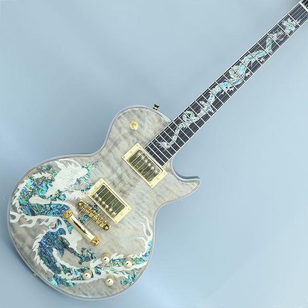 

dragon pattern electric guitar package mail home