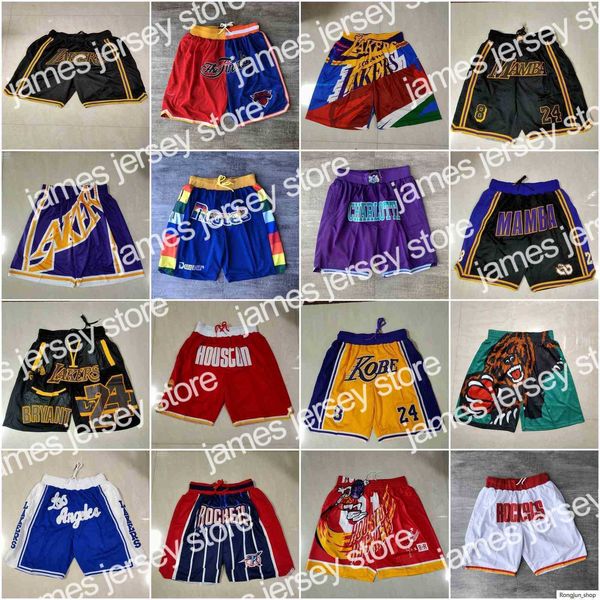 22 2021 Team Basketball Short City Version Don Bear Sport Shorts Hip Pop Hose mit Tasche Reißverschluss Jogginghose Lila Weiß Schwarz Blau Rot Gelb