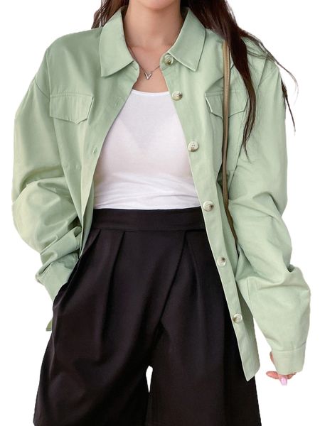 

dazy drop shoulder flap pocket coat 22yd#, Black