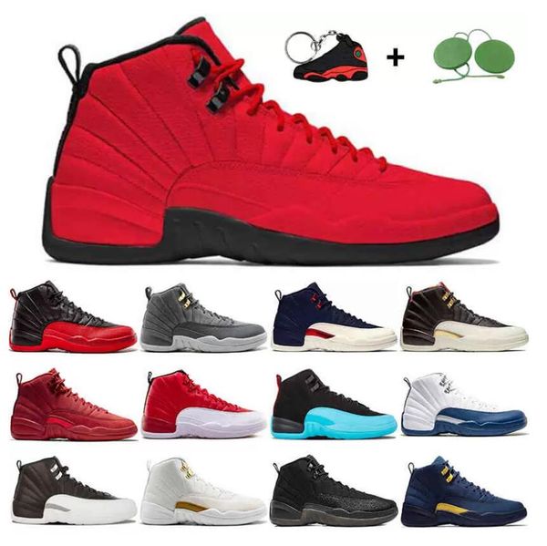 

men basketball shoes jumpman 12 12s utility university gold indigo reverse flu game dark concord playoff mens trainers sports sneakers 7-13