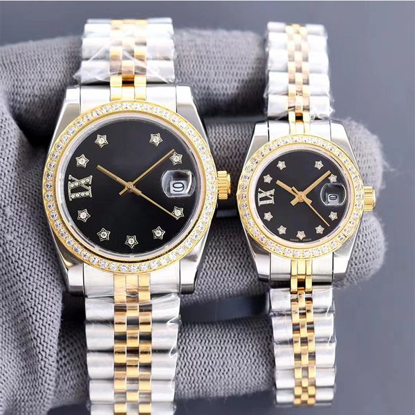 

couples watch oyster ice blue motion movement watch lovers mens ladies sapphire watches 36/41mm automatic mechanical stainless steel luminou, Slivery;brown