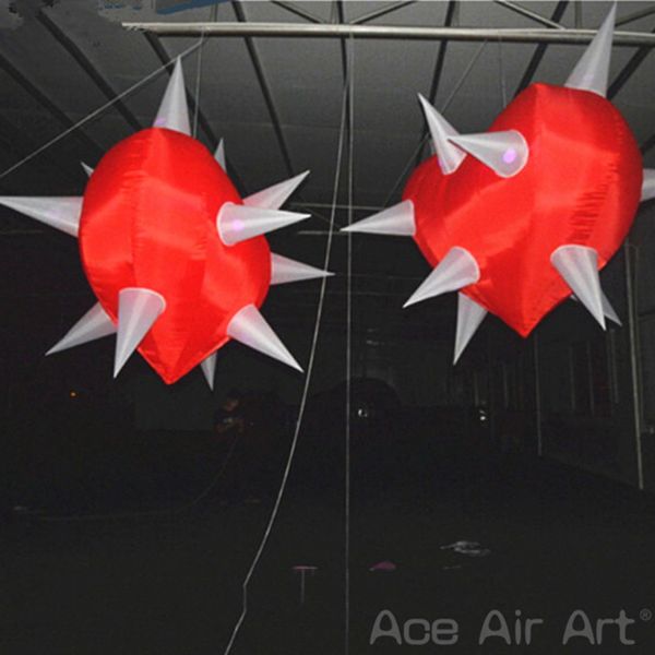 1,5 m di larghezza/2 m di larghezza/2,5 m di larghezza Cuore rosso gonfiabile sospeso con spina per San Valentino/Pubblicità/Decorazione per feste realizzata da Ace Air Art