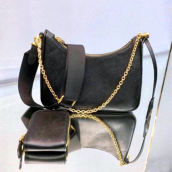 Hobo bolsa de corrente bolsas de ombro bolsa mensageiro bolsa transversal de couro genuíno carteira bolsas de moda feminina correntes femininas bolsa hobos bolsas com um estojo para chaves