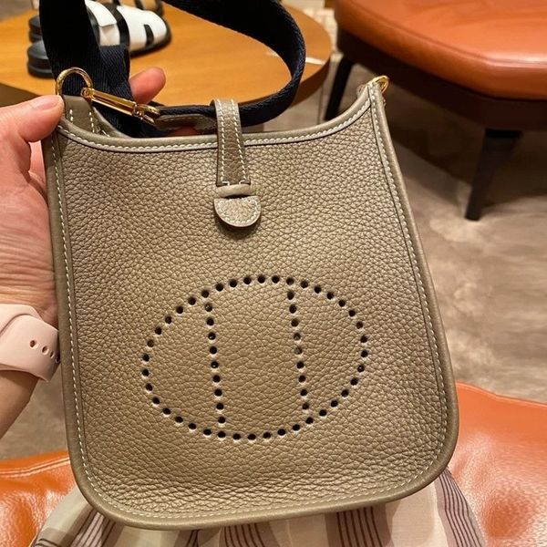 

handbags explosive evelynes fashion bags 2022 customized first layer togo cowhide bucket bag leather women's litchi pattern hollow sing