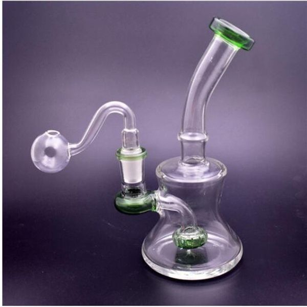 Base per bicchiere alto 16 cm Dab Rigs Bong per acqua in vetro Narghilè chicha Accessorio per fumatori Bubbler Fumo di sigaretta con tubo da 14 mm Banger