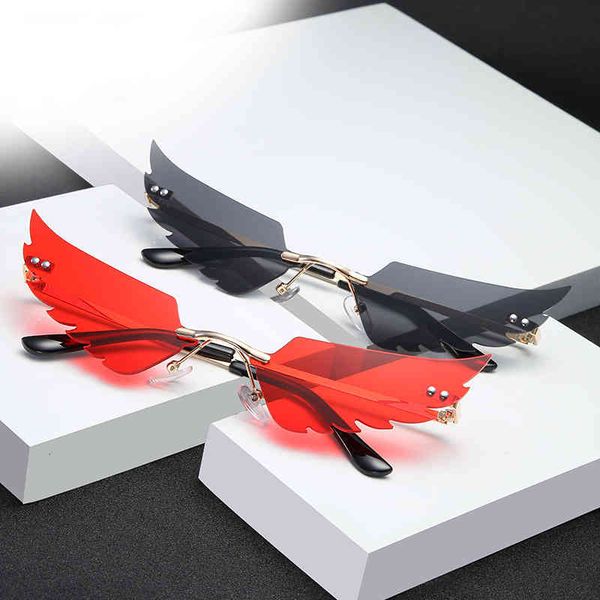 

sunglasses 2022 frameless personalized wing sun fashion show pendulum 015 n3qd, White;black